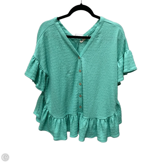 Top Short Sleeve By Easel In Green, Size: S