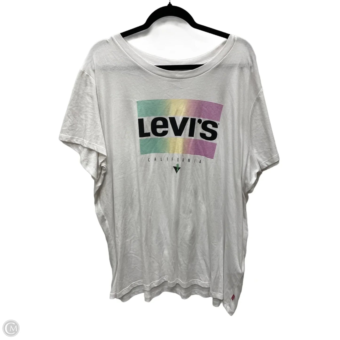 Top Short Sleeve By Levis In White, Size: 3x