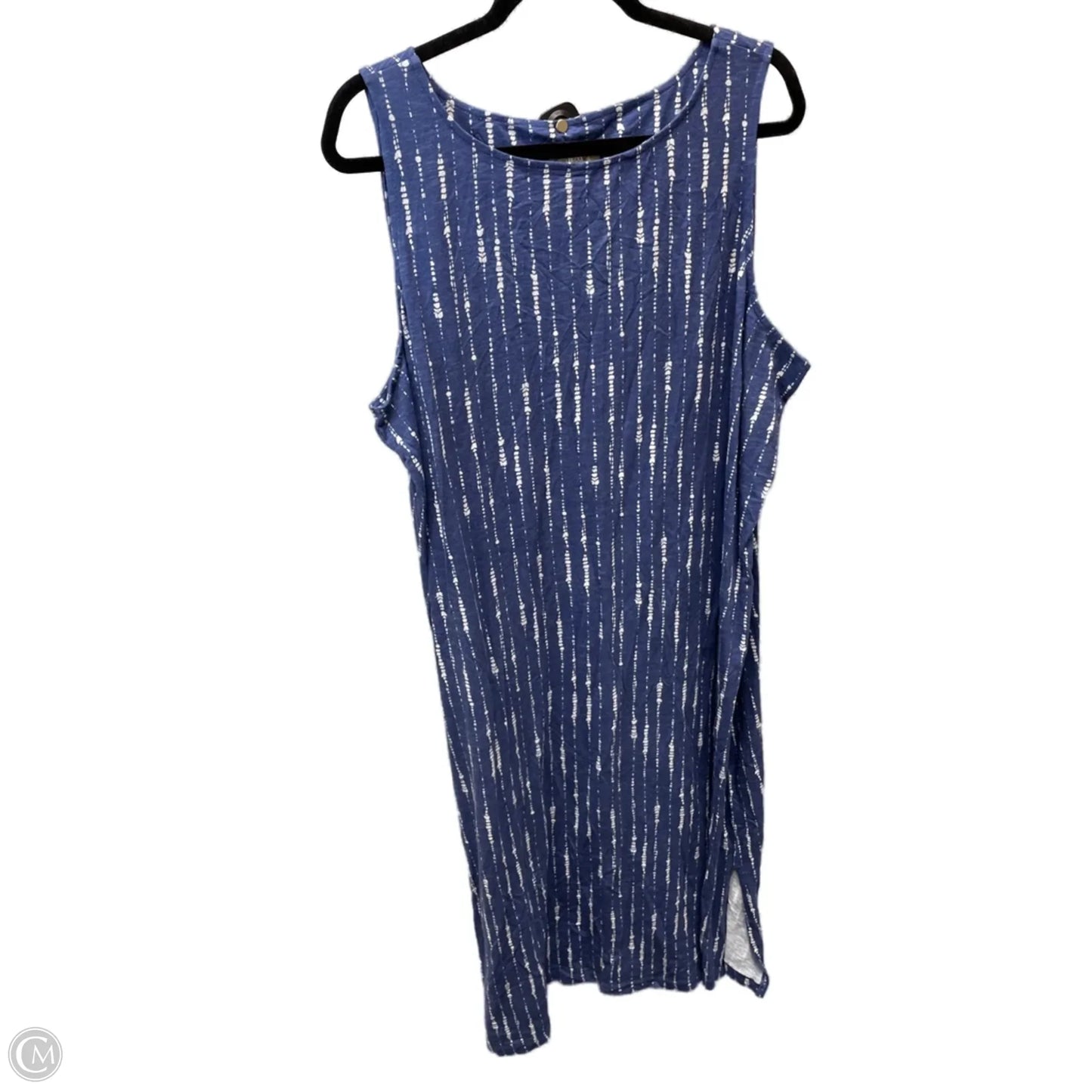 Dress Casual Short By Denim And Co Qvc In Blue & Cream, Size: 2x