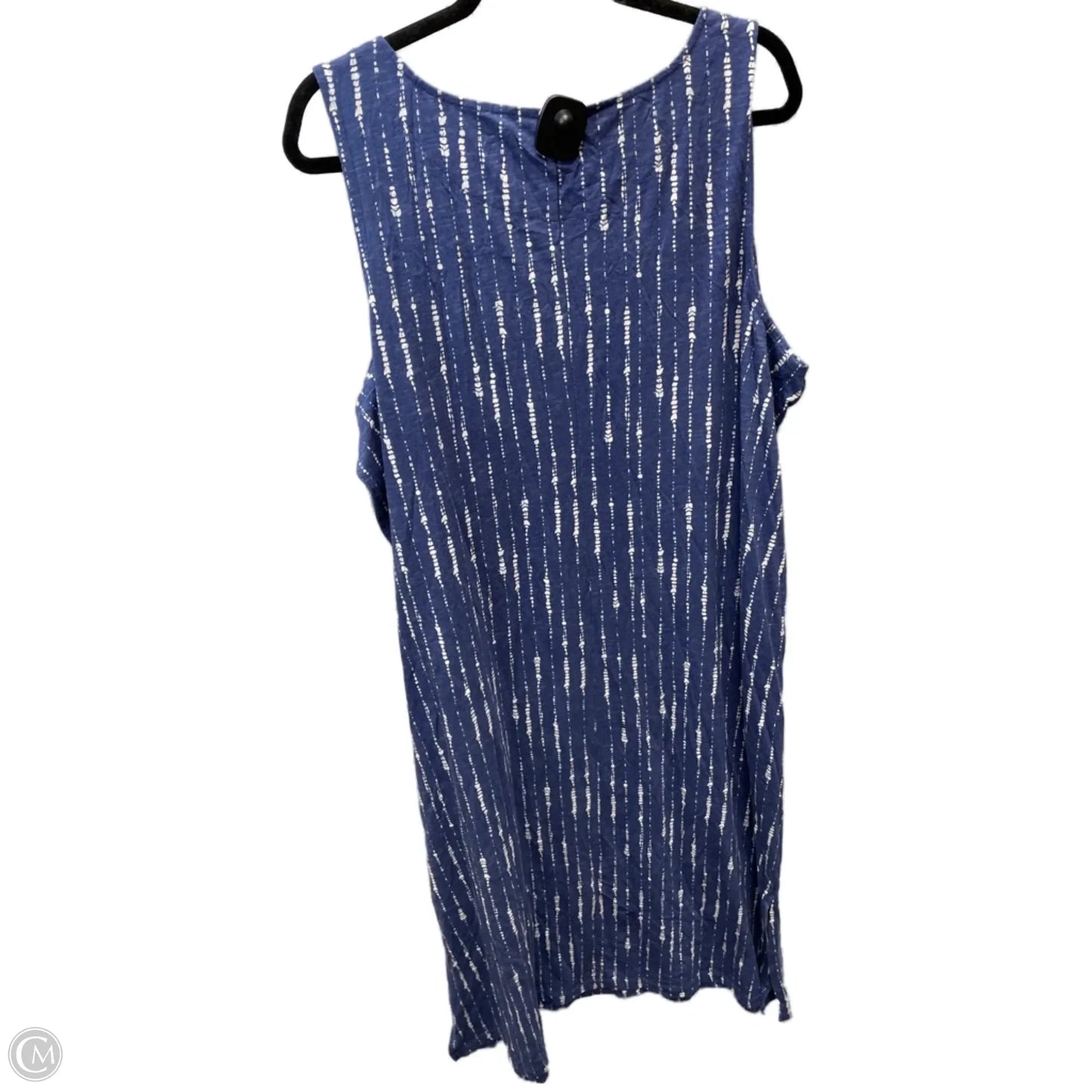 Dress Casual Short By Denim And Co Qvc In Blue & Cream, Size: 2x