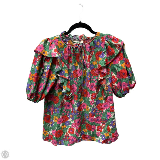Blouse Short Sleeve By Entro In Floral Print, Size: S