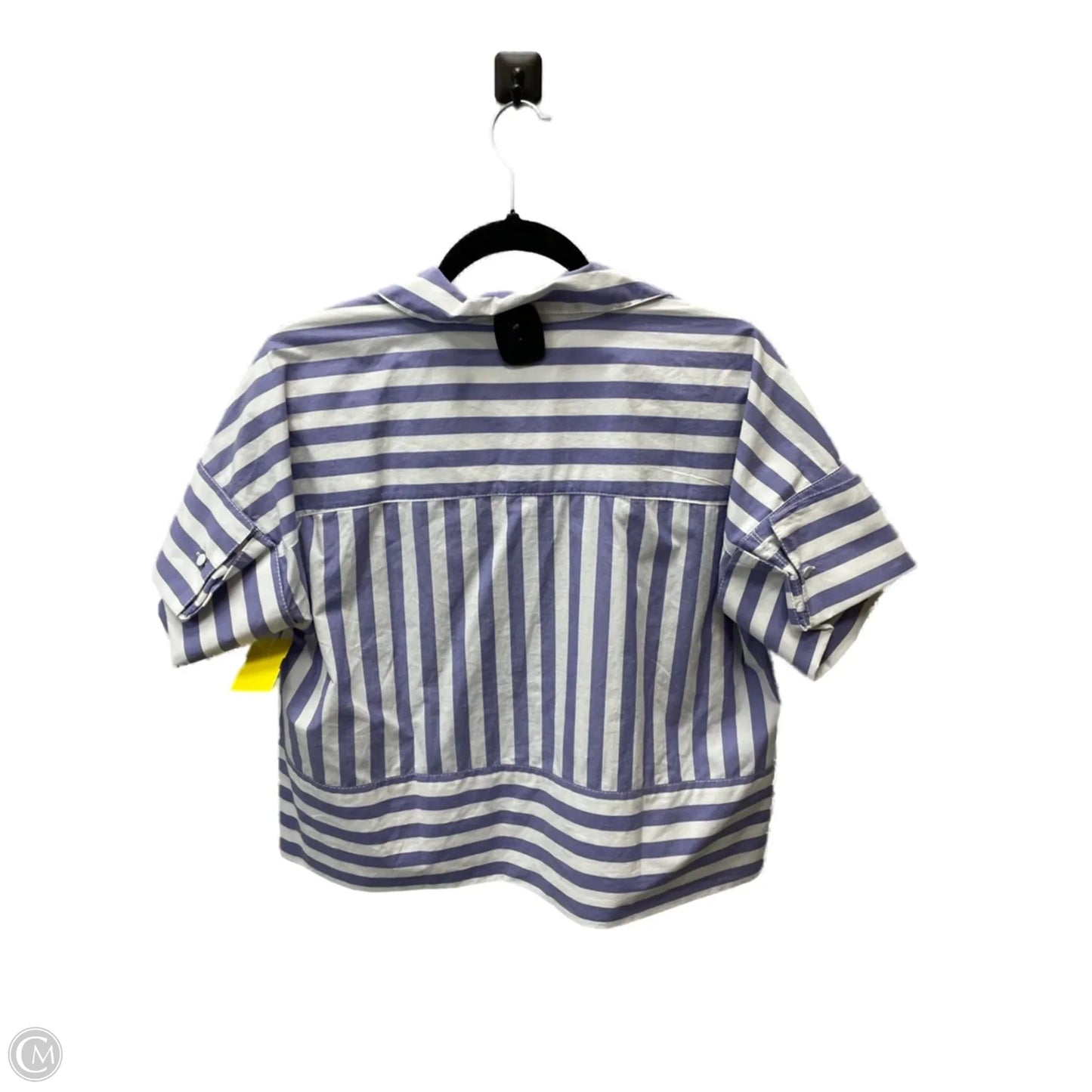 Blouse Short Sleeve By Banana Republic In Striped Pattern, Size: S