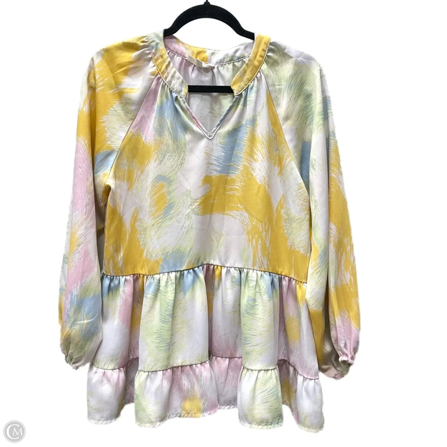 Top Long Sleeve By Entro In Tie Dye Print, Size: S