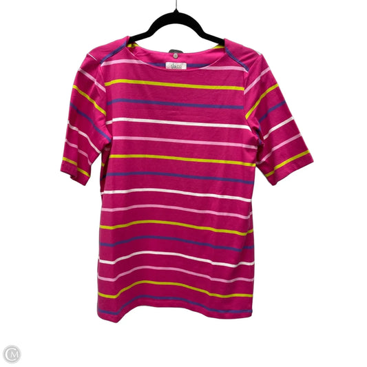 Top Short Sleeve By Denim And Co Qvc In Striped Pattern, Size: Xs