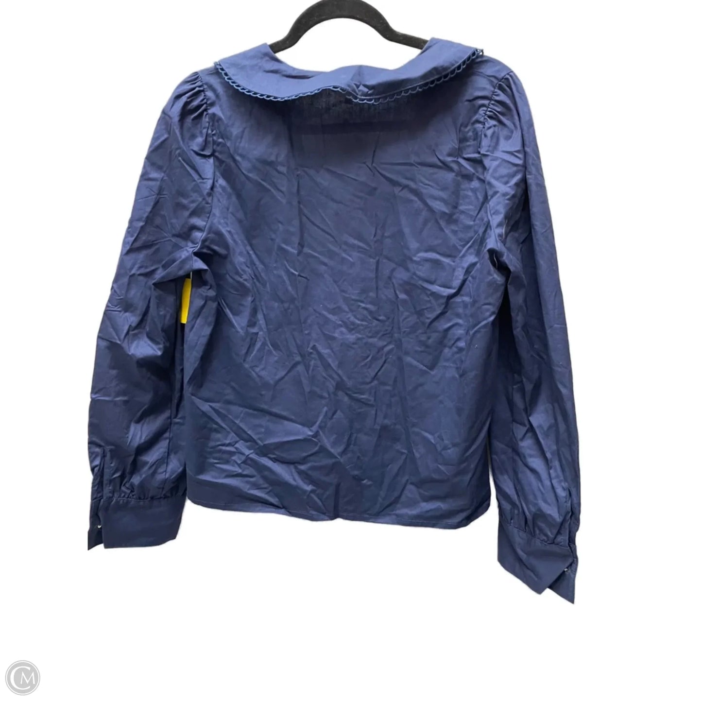 Blouse Long Sleeve By Tcec In Navy, Size: L