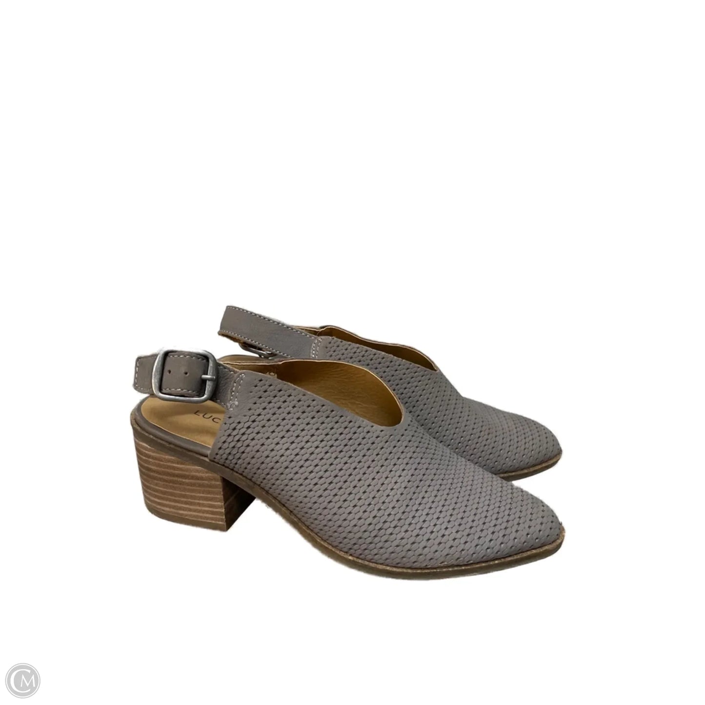 Shoes Heels Block By Lucky Brand In Grey, Size: 7