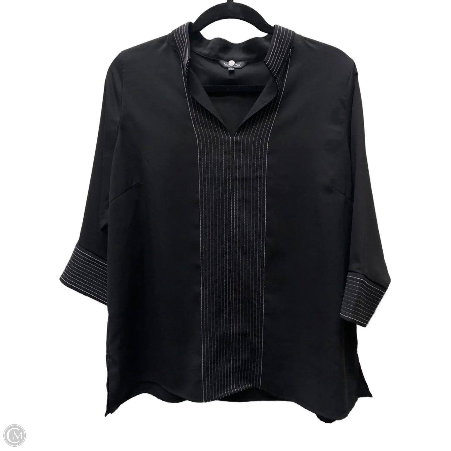 Blouse 3/4 Sleeve By Misook In Black, Size: L