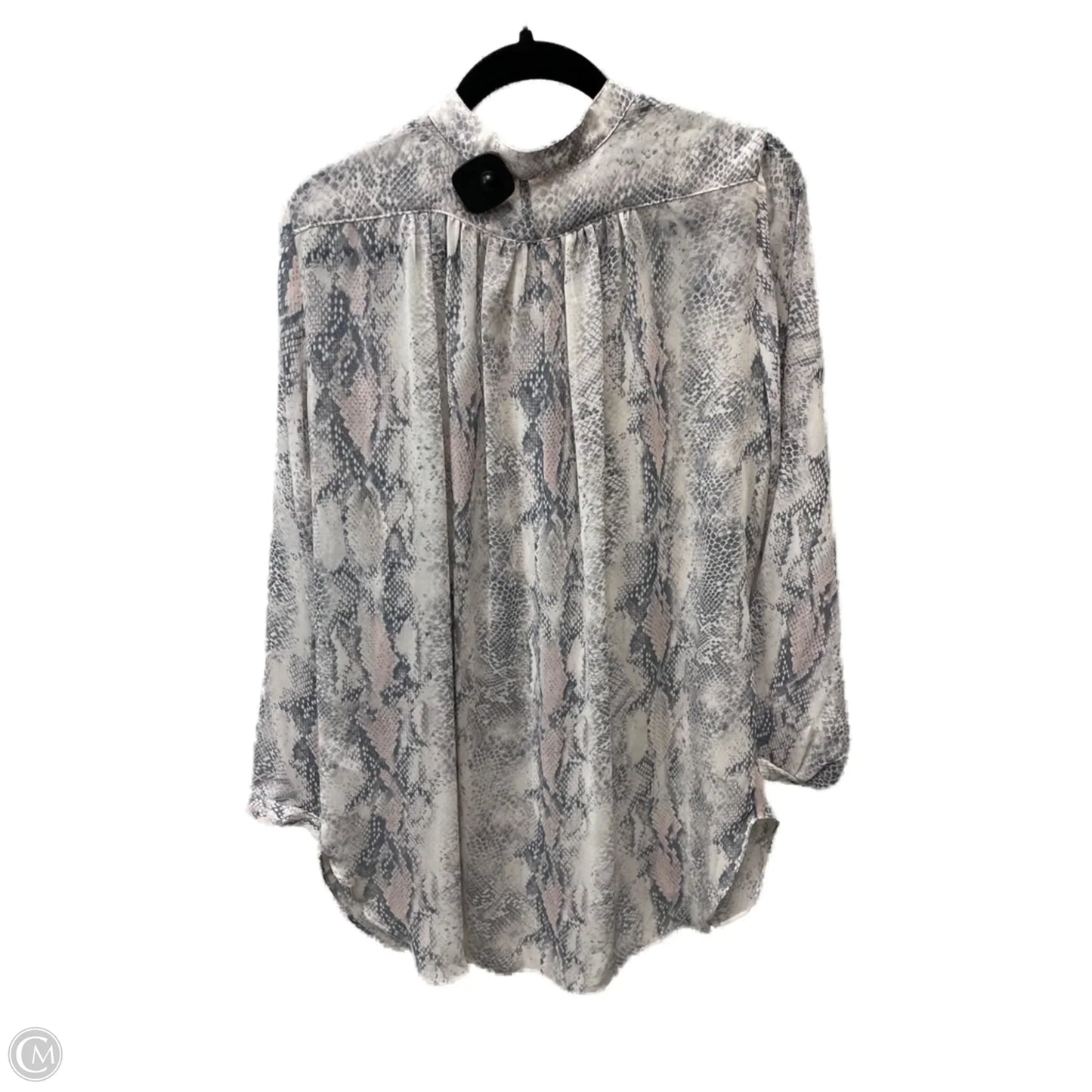 Tunic Long Sleeve By Olivaceous In Snakeskin Print, Size: L