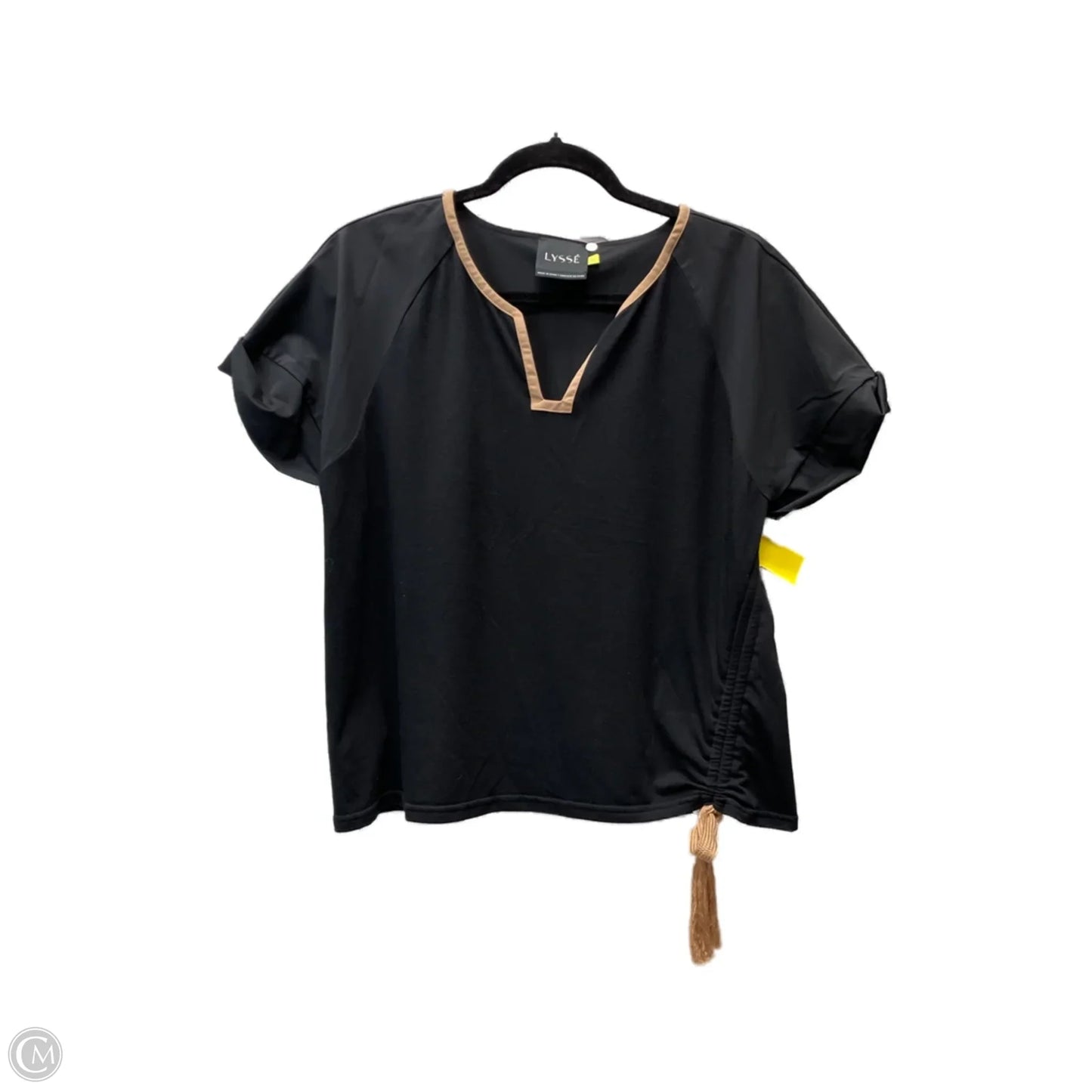 Top Short Sleeve By Lysse In Black, Size: M