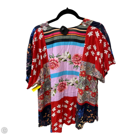 Blouse Short Sleeve By Johnny Was In Multi-colored, Size: S