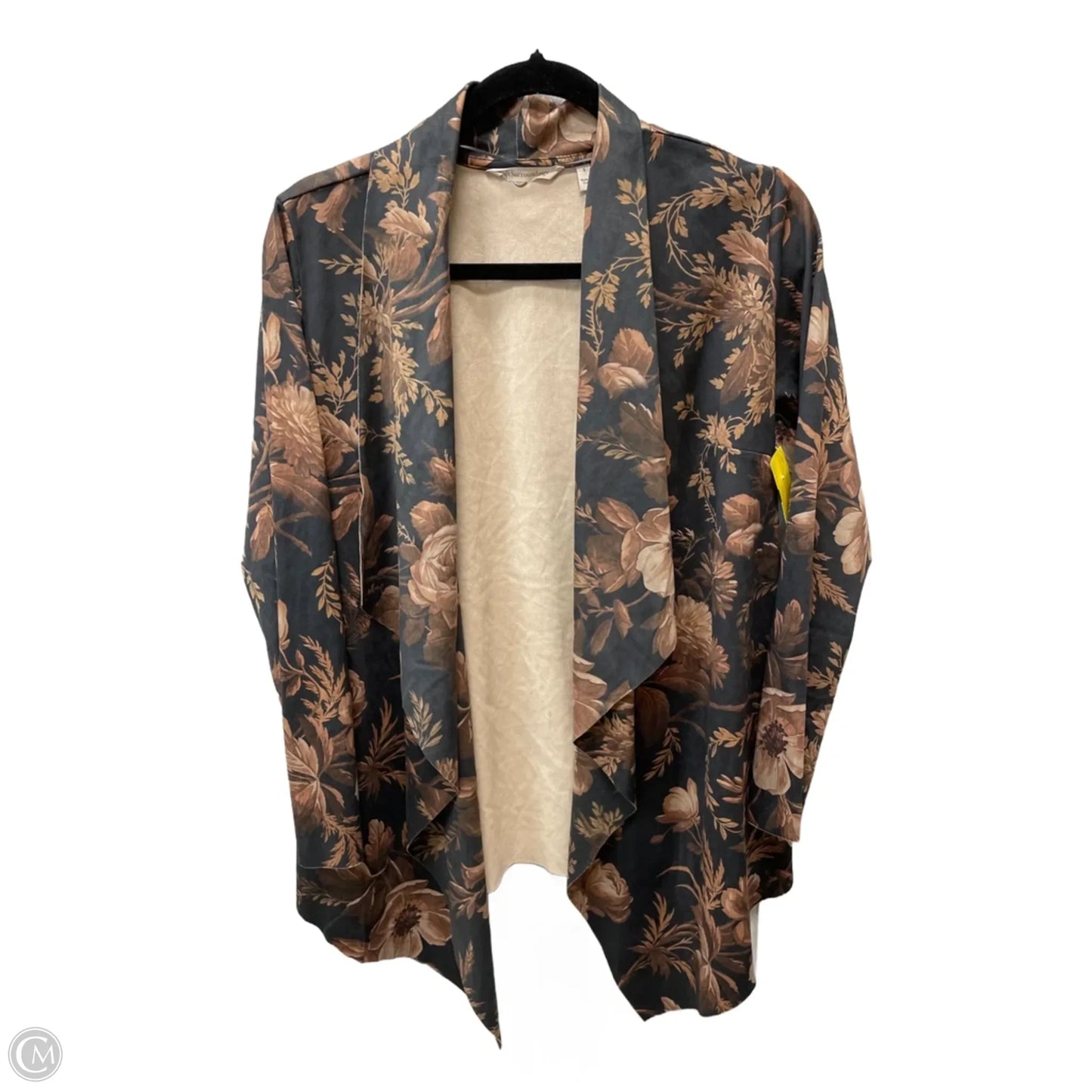 Cardigan By Soft Surroundings In Grey & Tan, Size: S