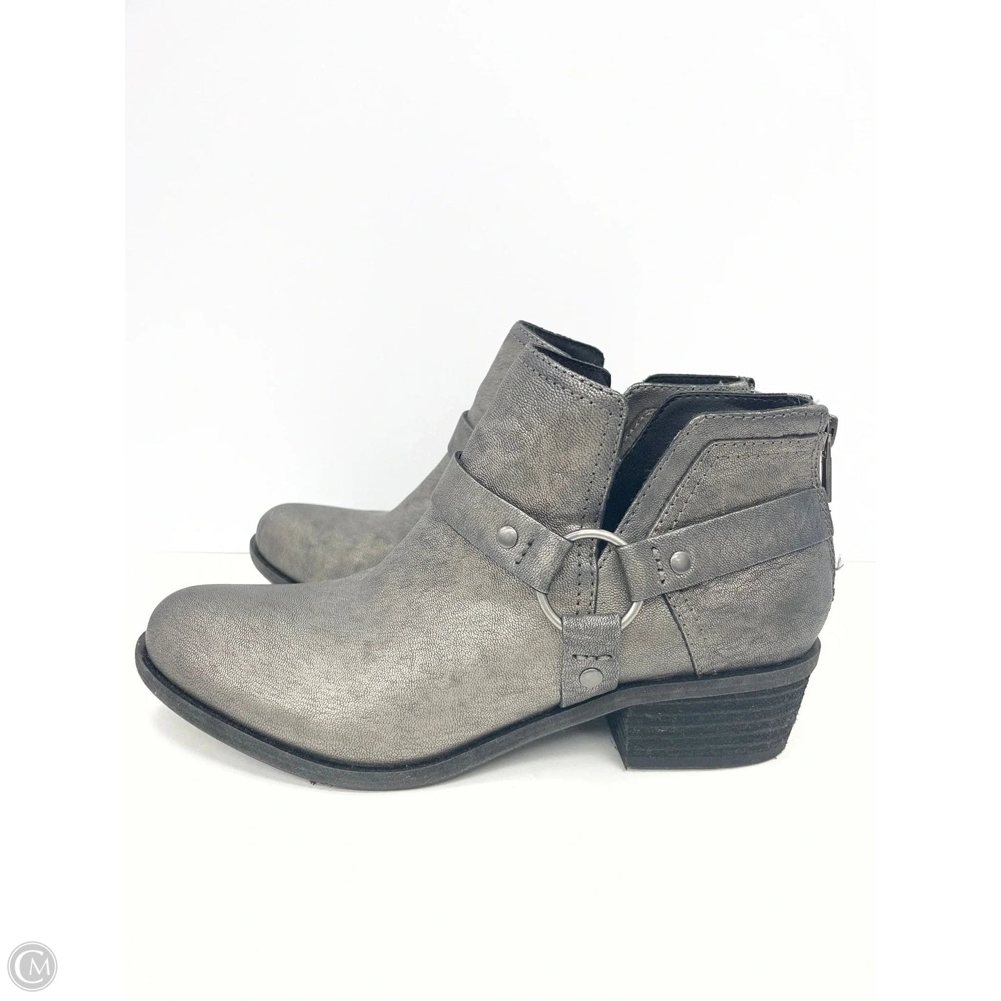 Boots Ankle Heels By Lucky Brand In Silver, Size: 9.5