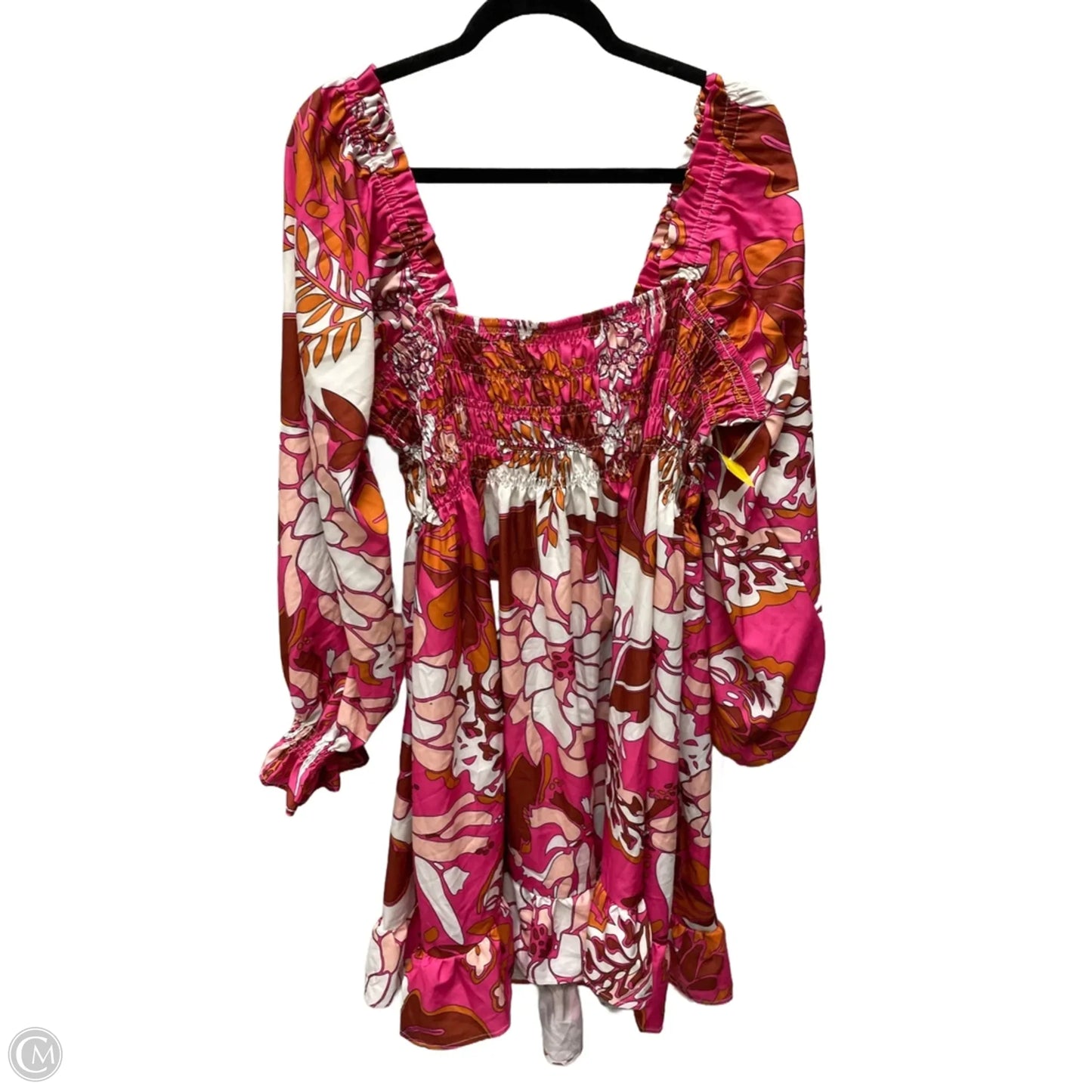 Dress Casual Short By Clothes Mentor In Brown & Pink, Size: 3x