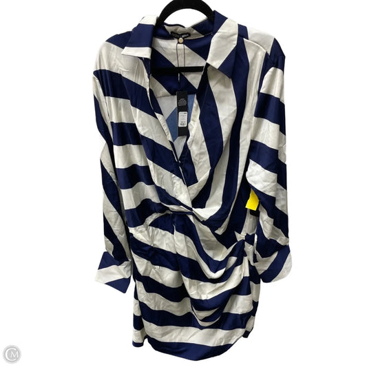 Dress Party Short By Fashion Nova In Blue & Cream, Size: 3x