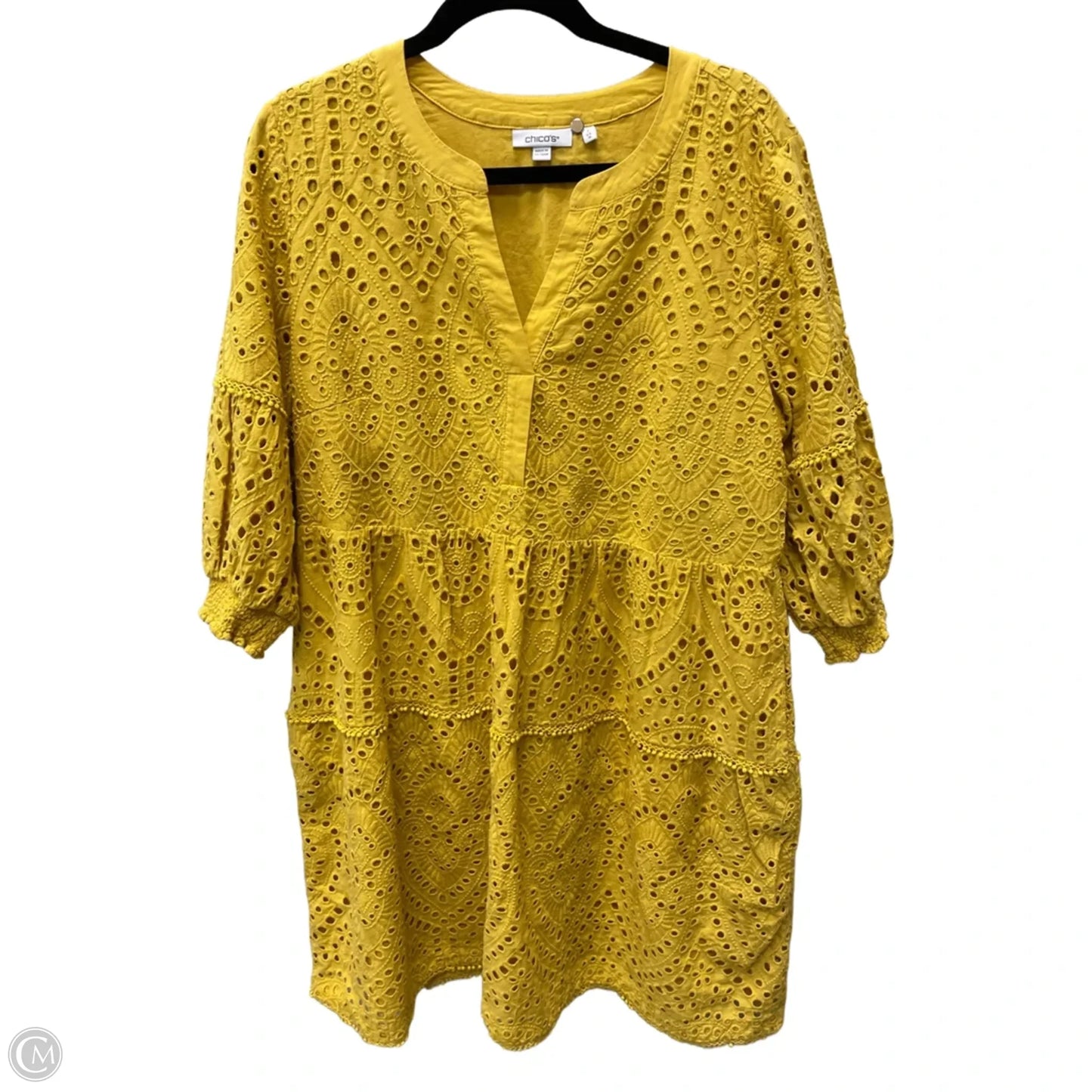 Dress Casual Short By Chicos In Yellow, Size: Xl