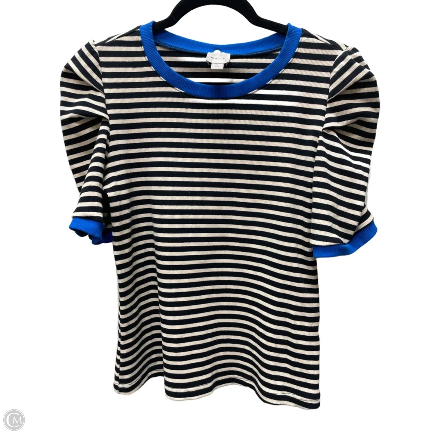 Top Short Sleeve By Maeve In Striped Pattern, Size: L