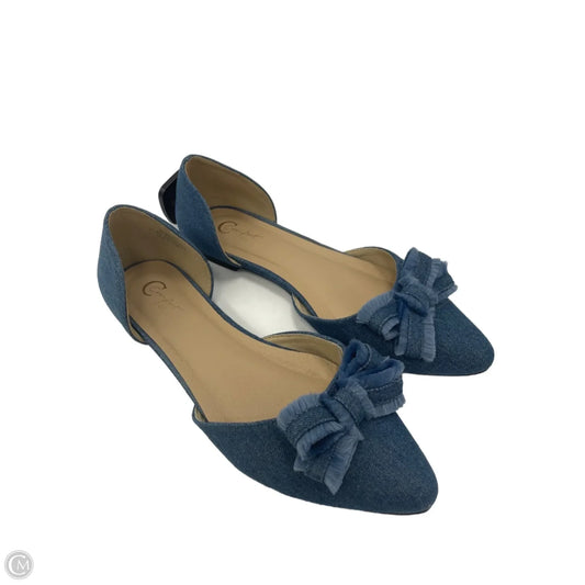 Shoes Flats By Cato In Blue Denim, Size: 8