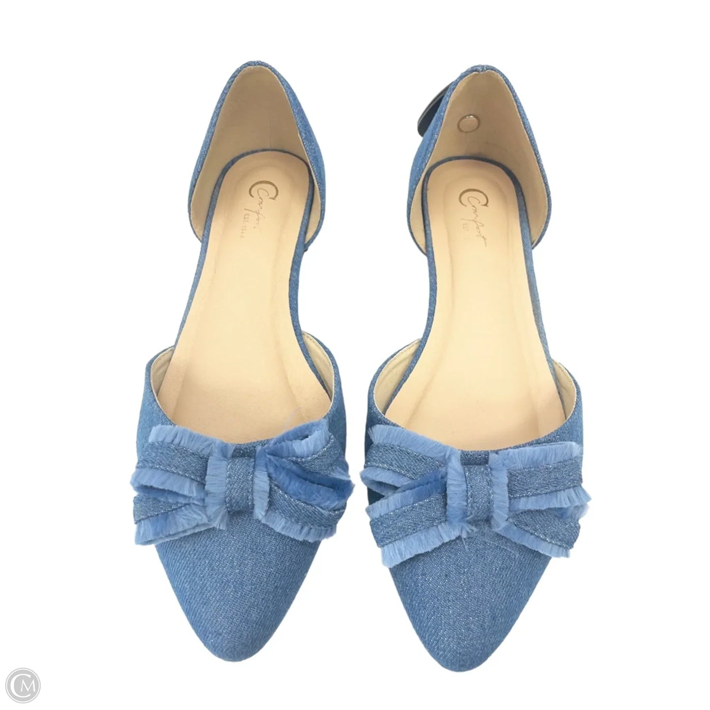 Shoes Flats By Cato In Blue Denim, Size: 8