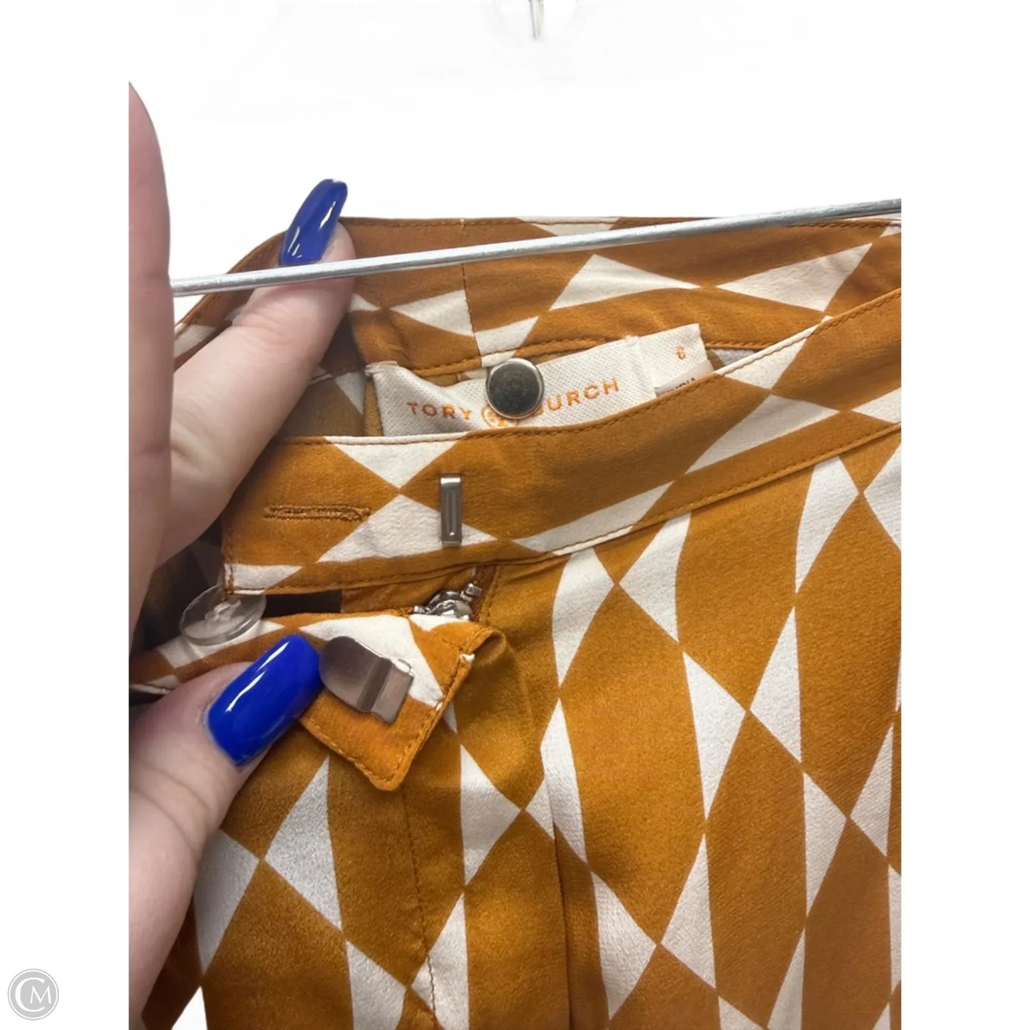 Pants Designer By Tory Burch In Cream & Orange, Size: 6