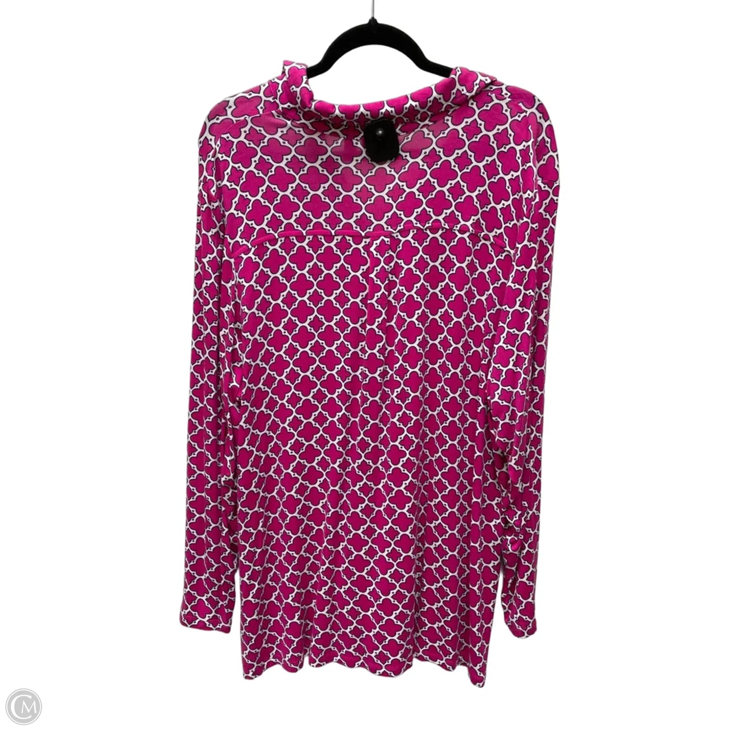 Top Long Sleeve By Kim Rogers In Geometric Pattern, Size: 2x
