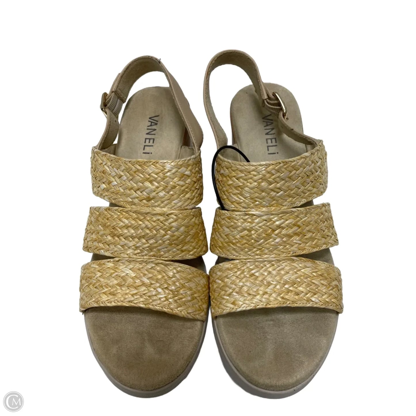 Sandals Heels Wedge By Vaneli In Tan, Size: 7