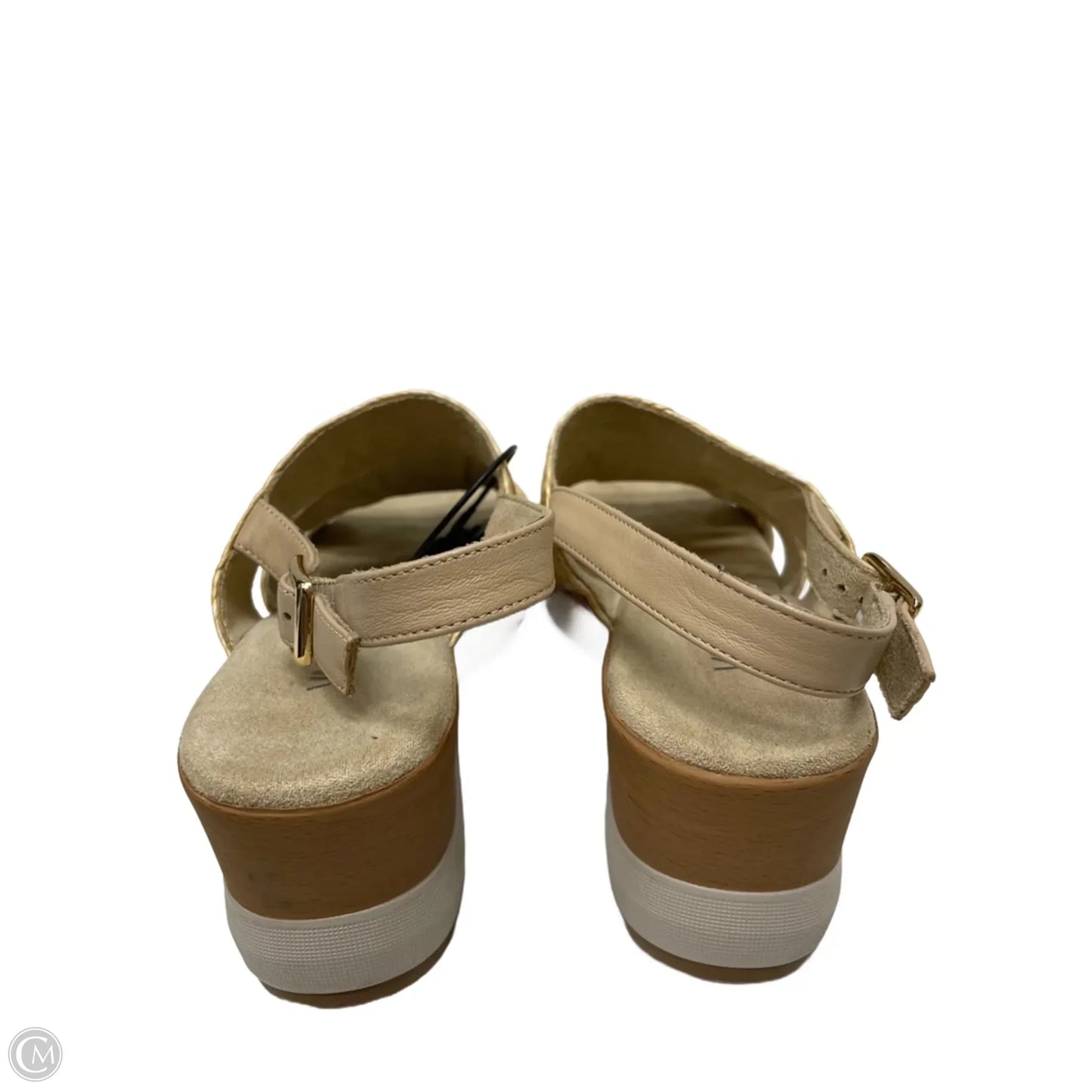 Sandals Heels Wedge By Vaneli In Tan, Size: 7