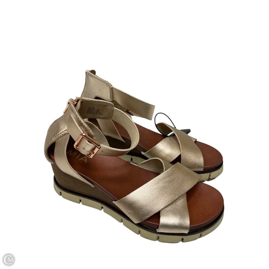 Sandals Heels Wedge By Mia In Rose Gold, Size: 8.5