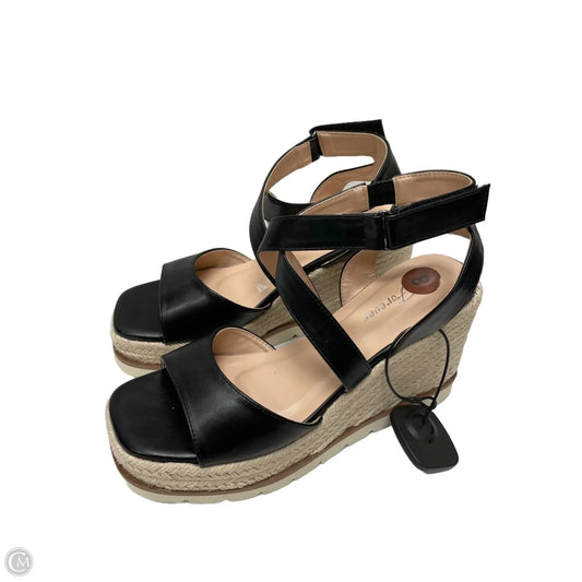 Sandals Heels Wedge By Forever In Black, Size: 8