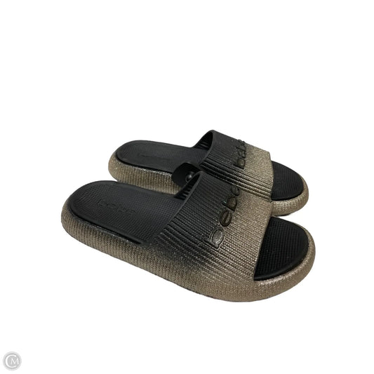 Sandals Sport By Bebe In Black & Gold, Size: 8