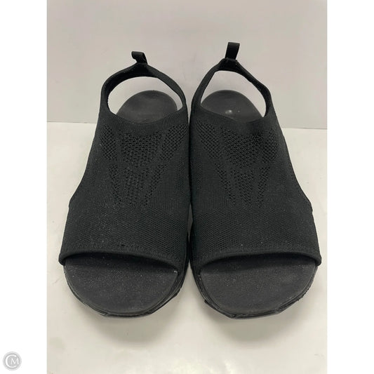 Sandals Heels Wedge By Skechers In Black, Size: 8