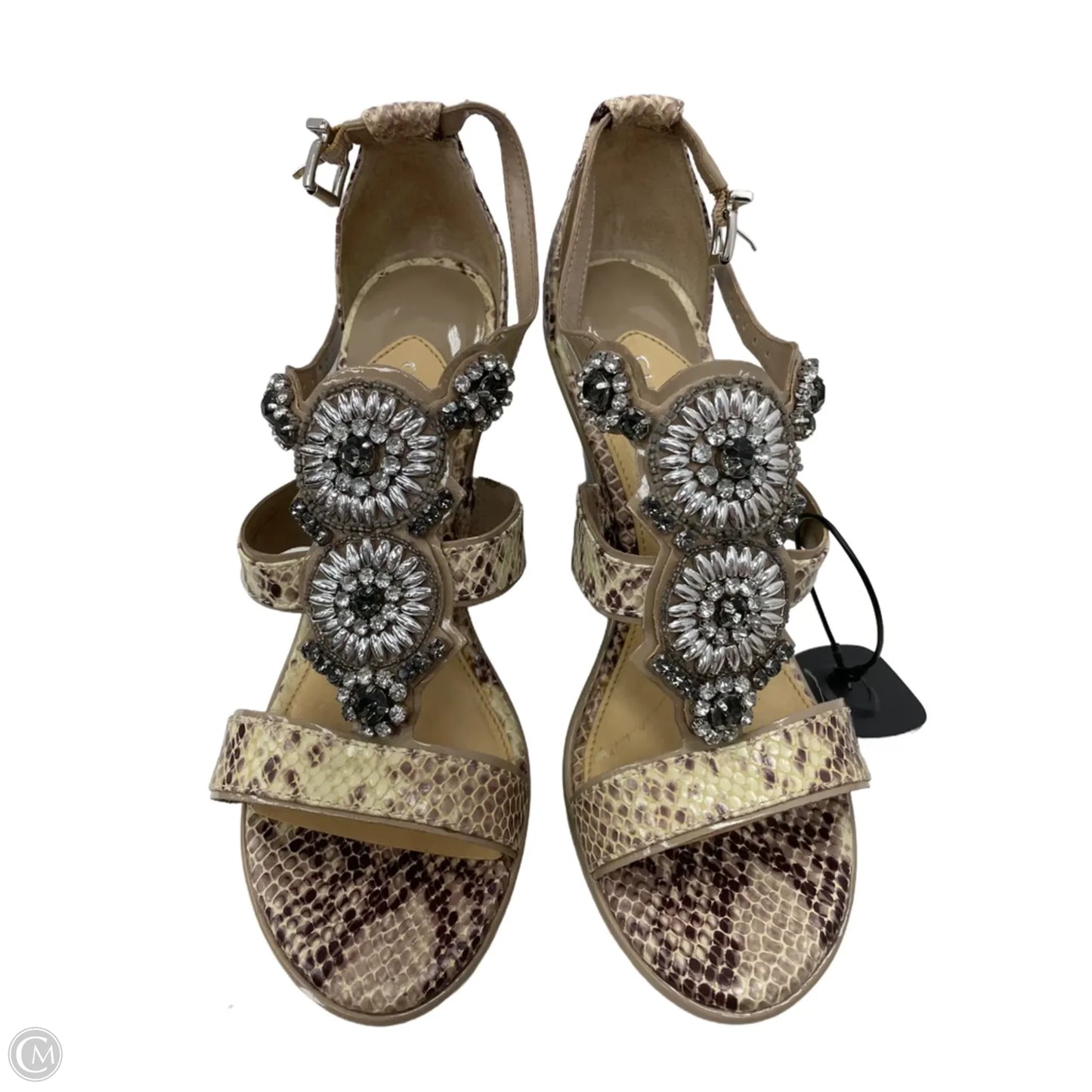 Sandals Heels Wedge By Gianni Bini In Snakeskin Print, Size: 8