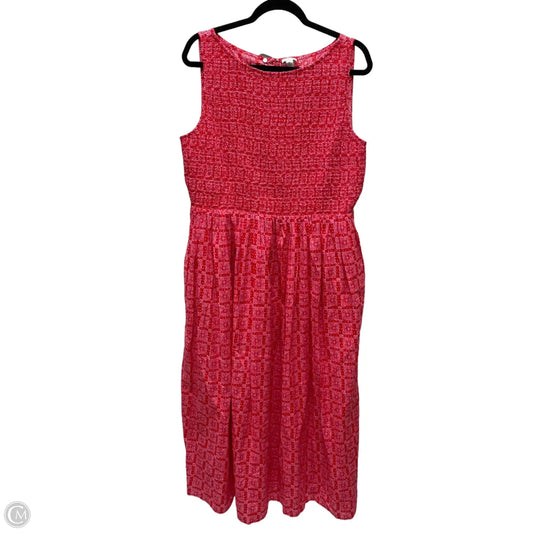 Dress Casual Midi By J. Crew In Pink & Red, Size: Xl
