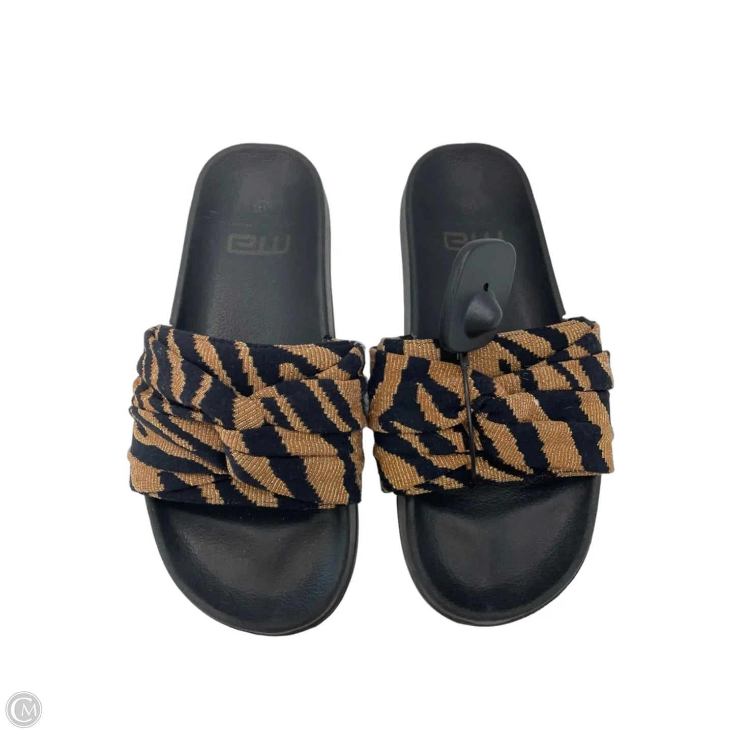 Sandals Flats By Clothes Mentor In Black & Brown, Size: 6