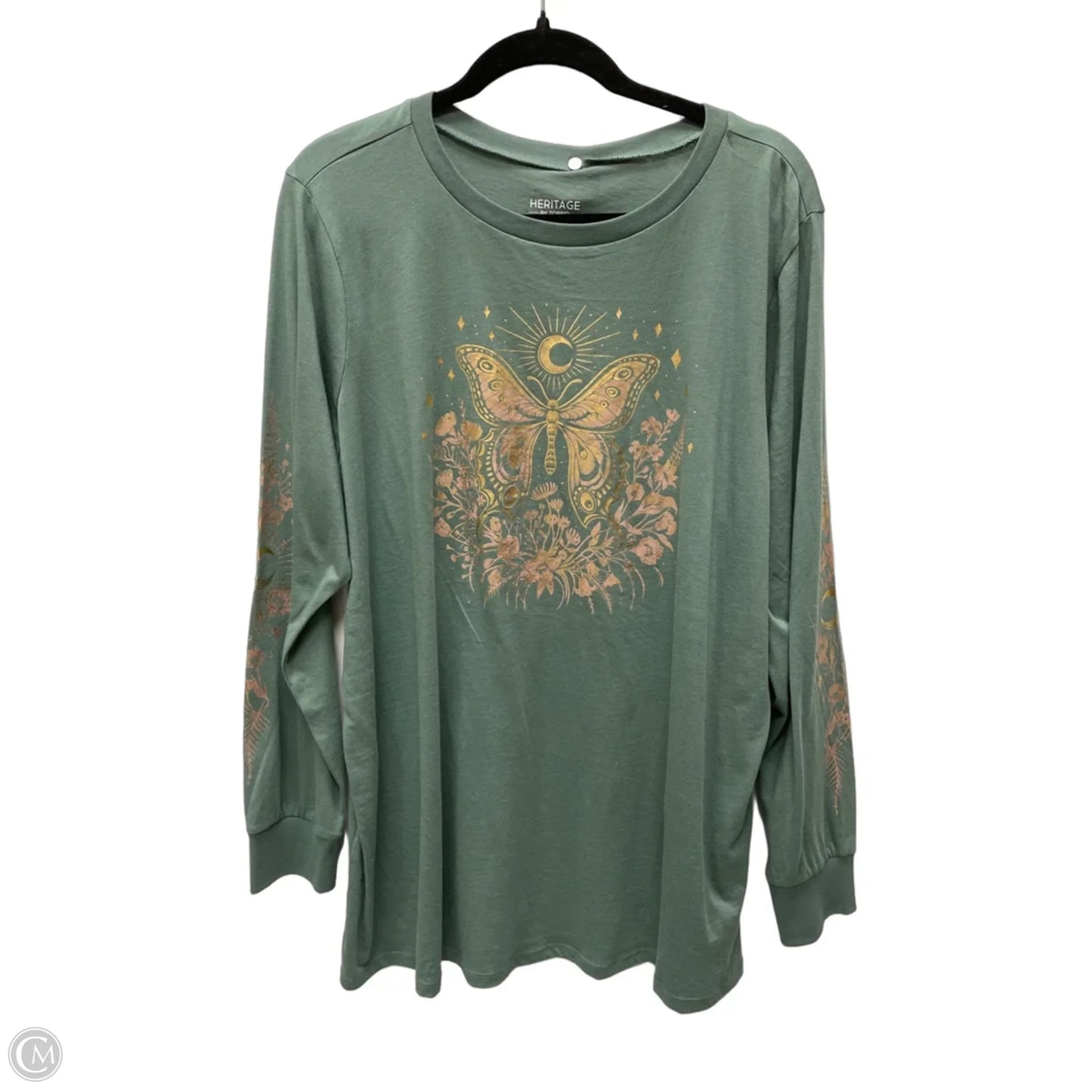 Top Long Sleeve By Torrid In Green, Size: 1x