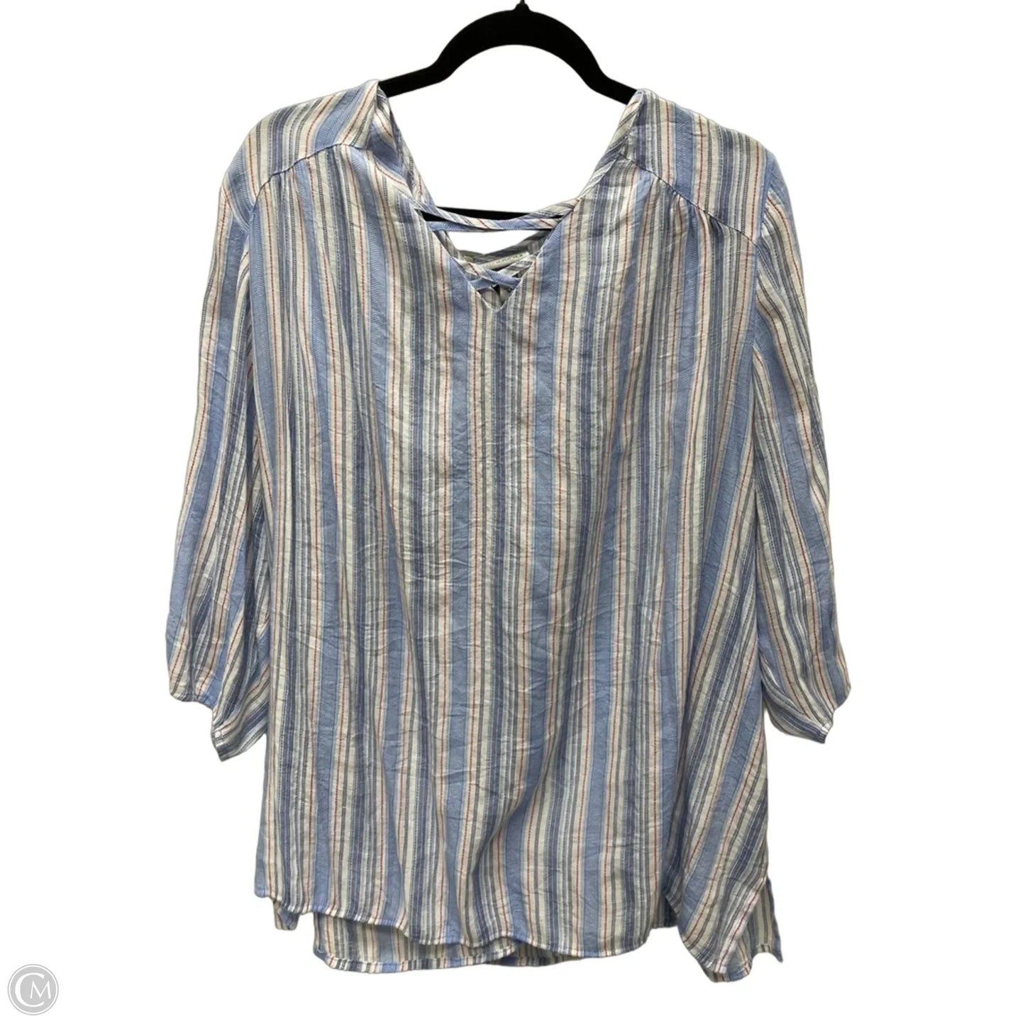 Top Long Sleeve By Catherines In Striped Pattern, Size: 2x