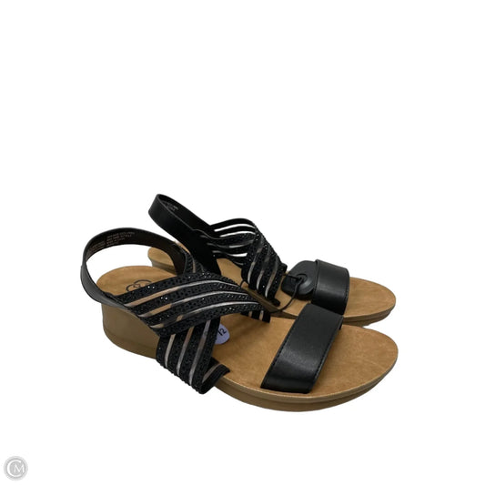 Sandals Heels Wedge By Daisy Fuentes In Black & Brown, Size: 8.5