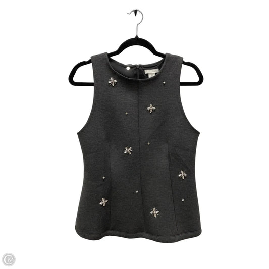 Blouse Sleeveless By H&m In Grey, Size: M