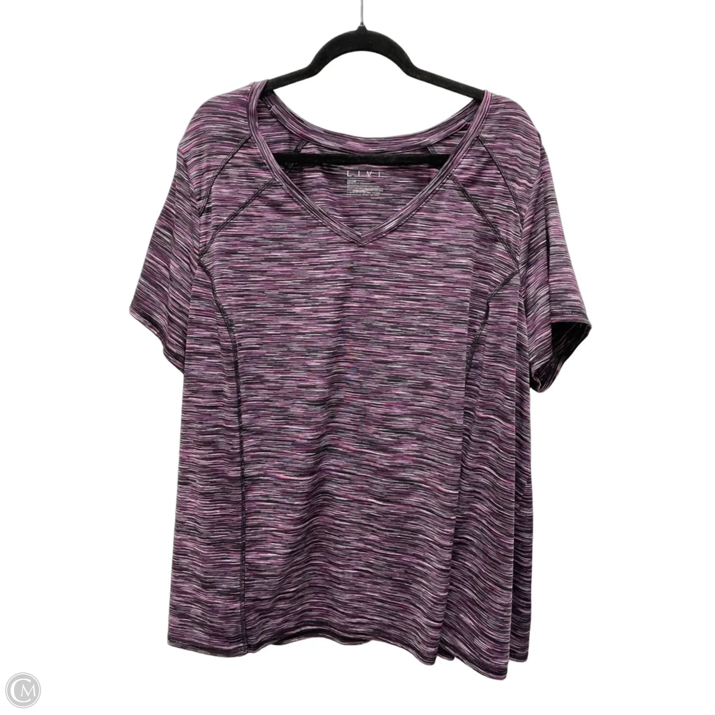 Athletic Top Short Sleeve By Livi Active In Purple, Size: 2x