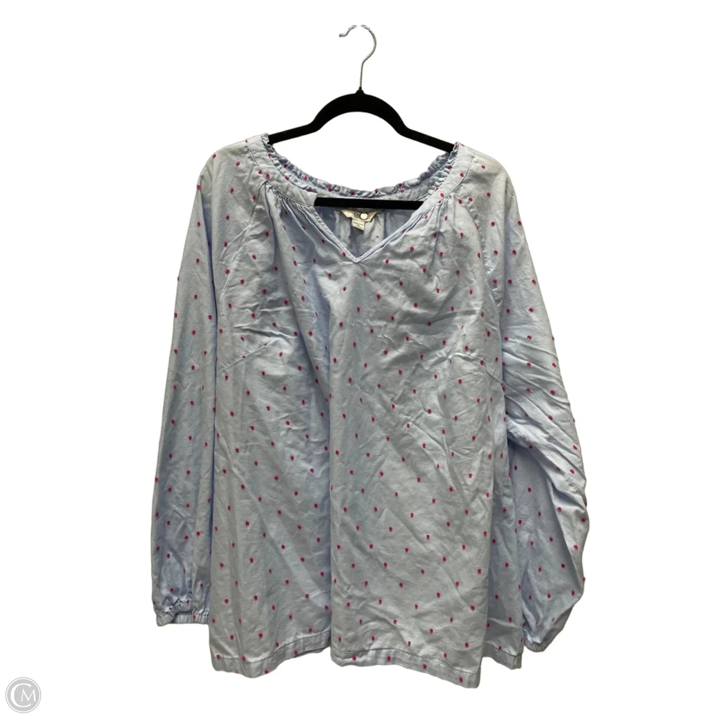 Top Long Sleeve By Croft And Barrow In Polkadot Pattern, Size: 3x