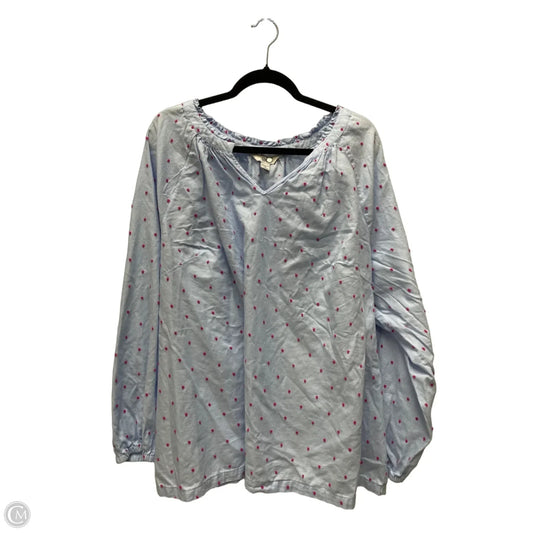 Top Long Sleeve By Croft And Barrow In Polkadot Pattern, Size: 3x