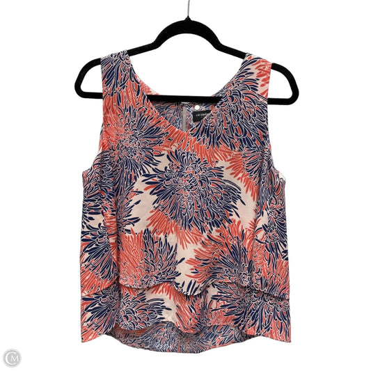 Blouse Sleeveless By Liz Claiborne In Blue & Orange, Size: M