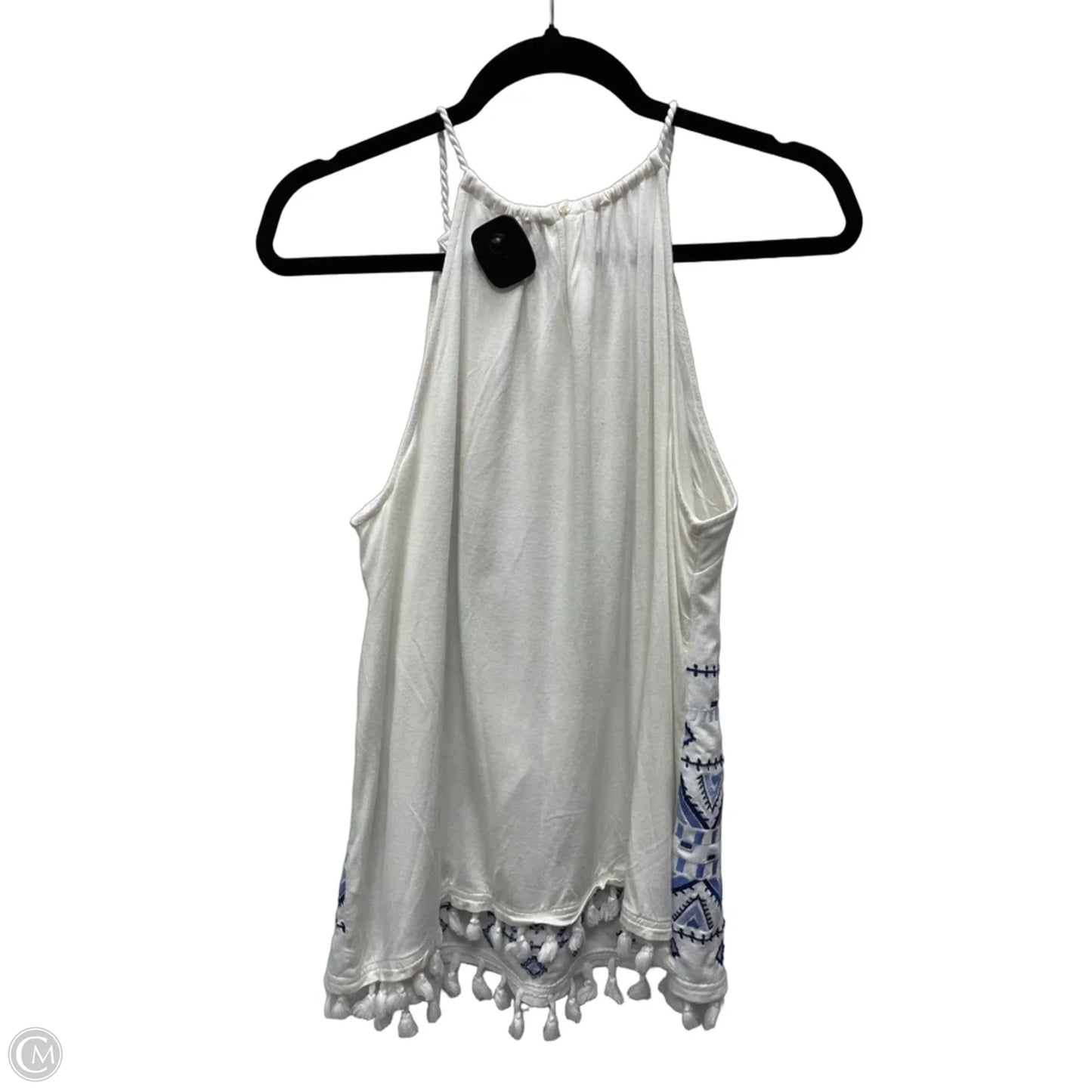 Top Sleeveless By Skies Are Blue In Blue & Cream, Size: Xl