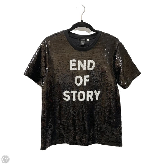 Blouse Short Sleeve By Forever 21 In Black, Size: M