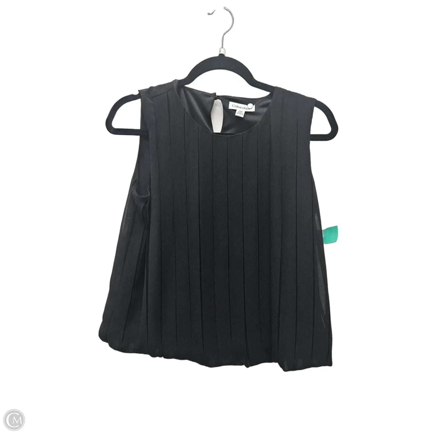 Blouse Sleeveless By Calvin Klein In Black, Size: M