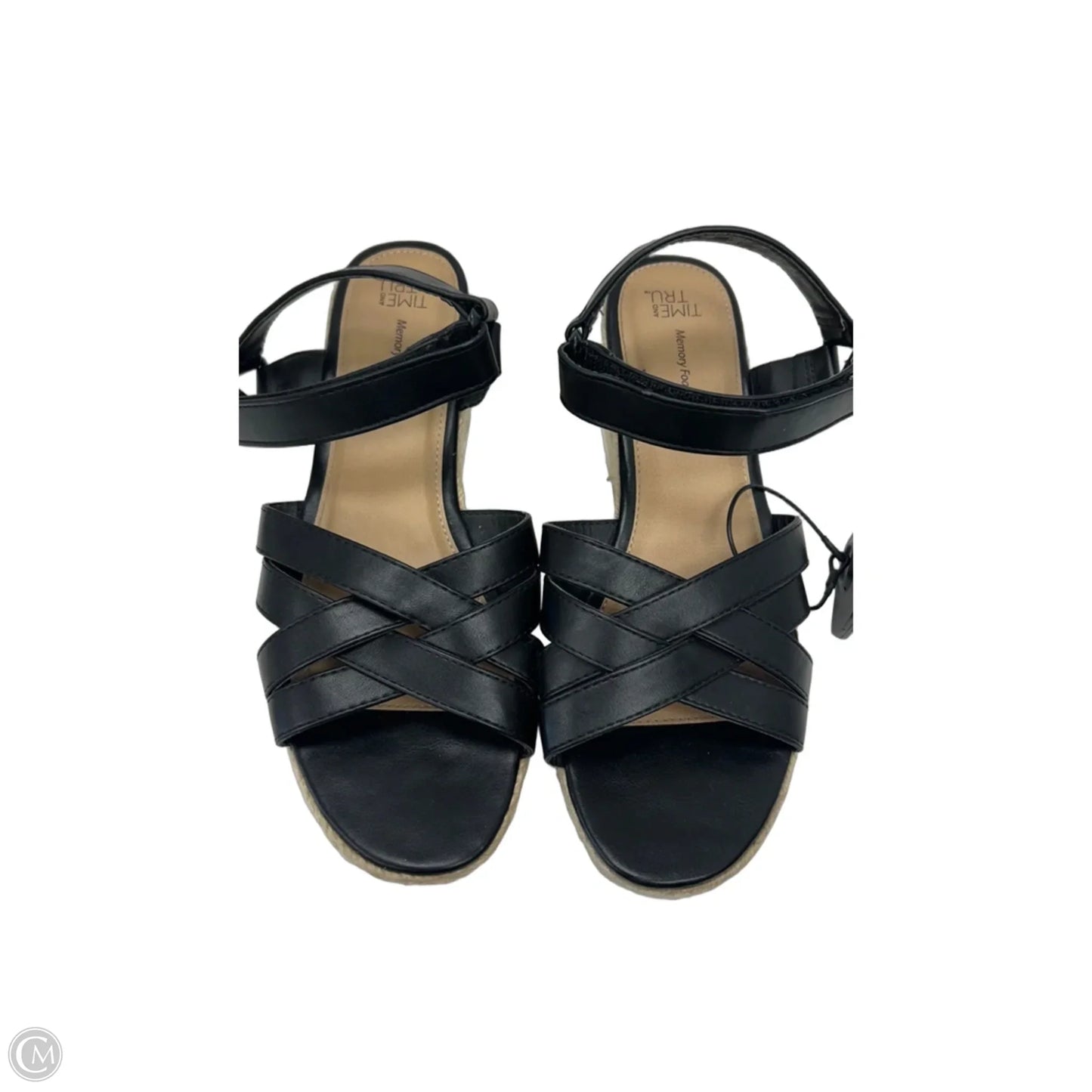 Sandals Heels Platform By Time And Tru In Black & Tan, Size: 10
