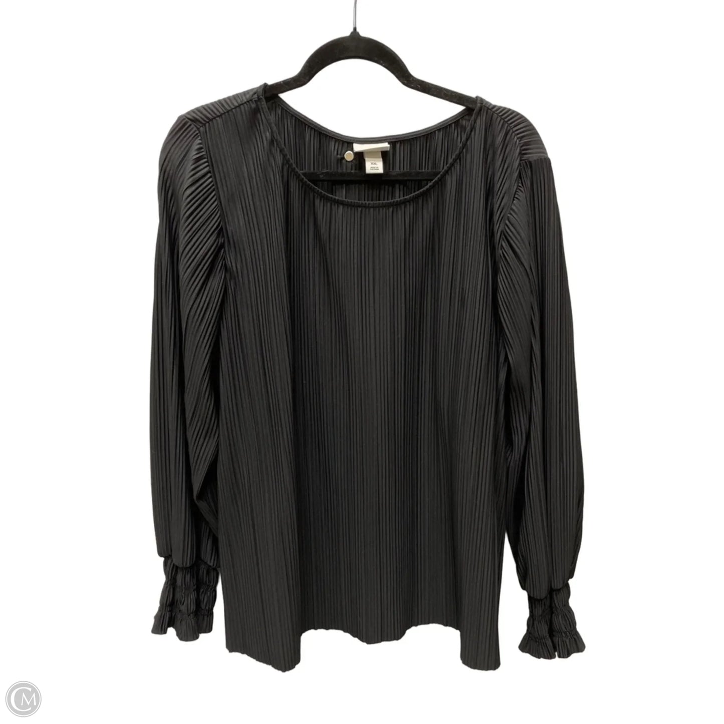 Blouse Long Sleeve By Ava & Viv In Black, Size: 1x