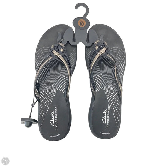 Sandals Flats By Clarks In Black, Size: 10