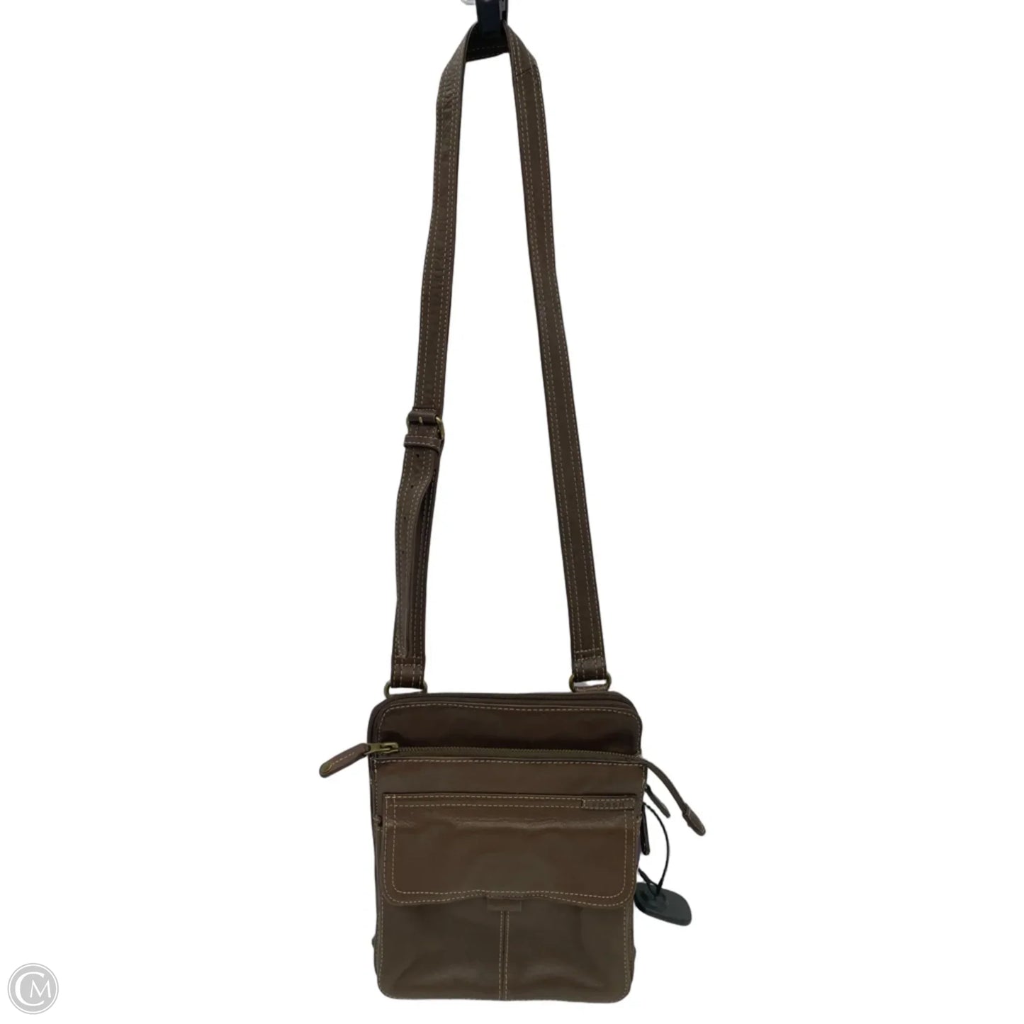 Crossbody Leather By Fossil, Size: Medium