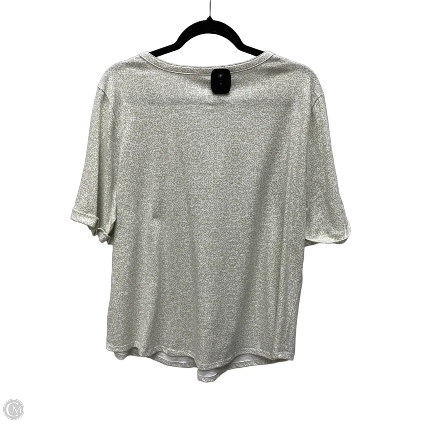 Top Short Sleeve By Croft And Barrow In Green & White, Size: Xl