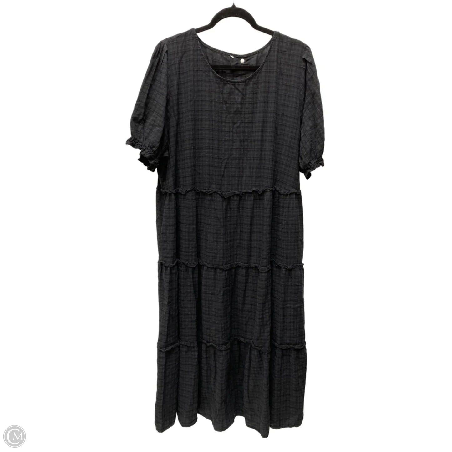 Dress Casual Midi By Clothes Mentor In Black & Grey, Size: 3x
